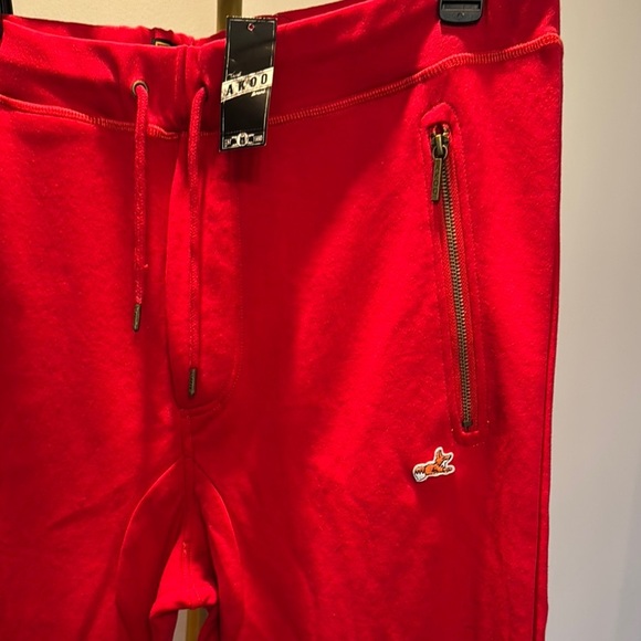 Akoo Bold Red Joggers with Zipper Accent pockets NWT 3XL - Picture 2 of 13